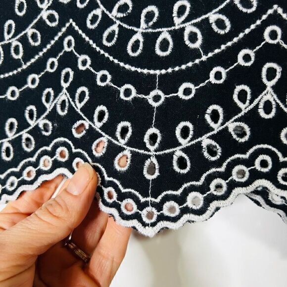 LOFT Black White Embroidered Lace Pattern Skirt NWT! - Picture 3 of 9